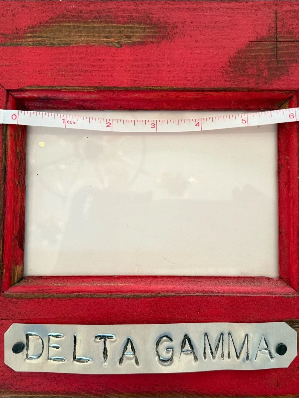 Distressed Red Wooden Picture Frame